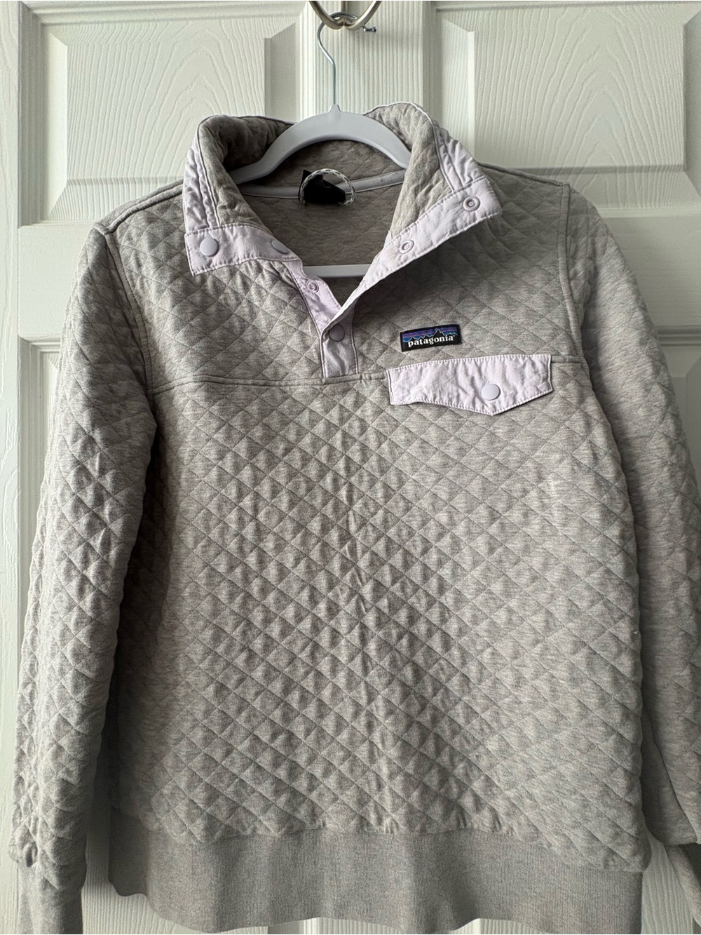 Patagonia Men's Quilted Zip Pullover - Light Gray